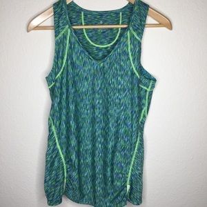 ATHLETA Pop Space Dye Run V Neck Tank Top Stretch